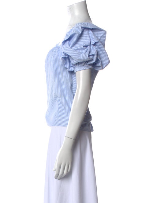 Johanna Ortiz Striped Square Neckline Crop Top