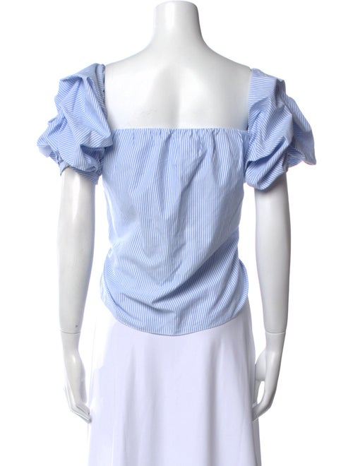 Johanna Ortiz Striped Square Neckline Crop Top