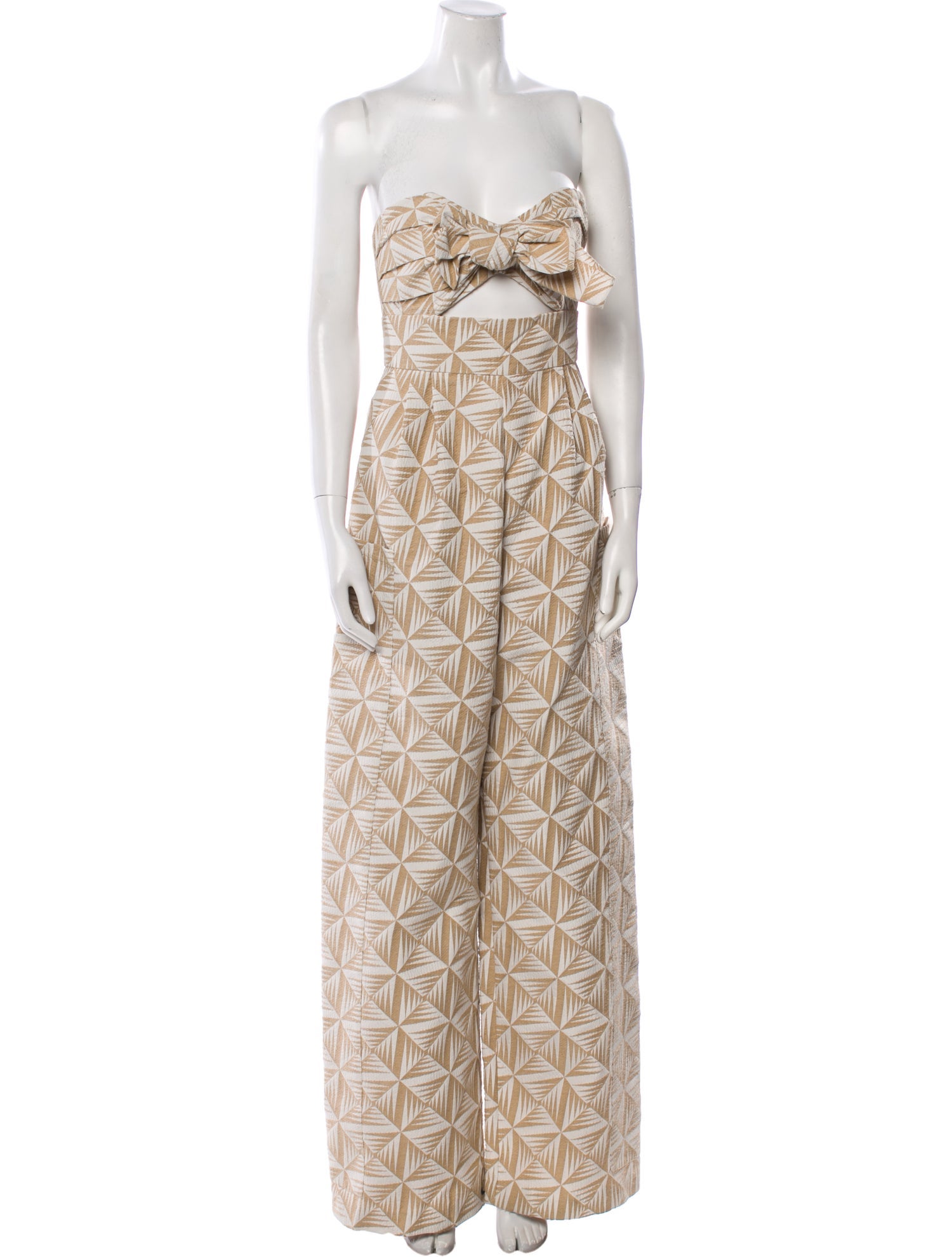 Johanna Ortiz Printed Strapless Jumpsuit