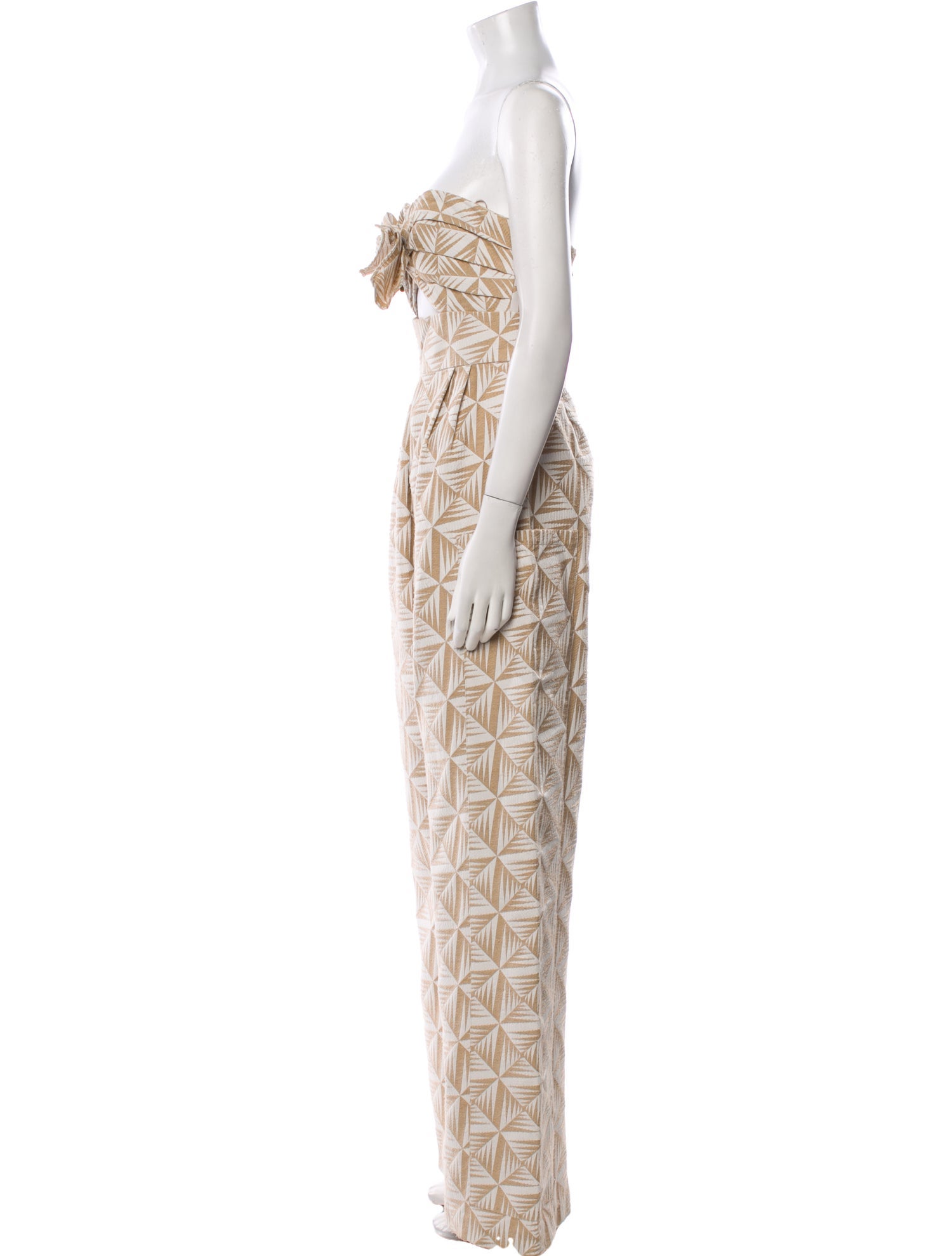 Johanna Ortiz Printed Strapless Jumpsuit