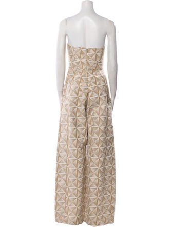 Johanna Ortiz Printed Strapless Jumpsuit