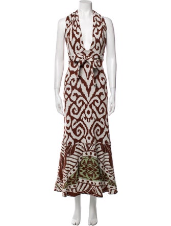 Johanna Ortiz Printed Long Dress