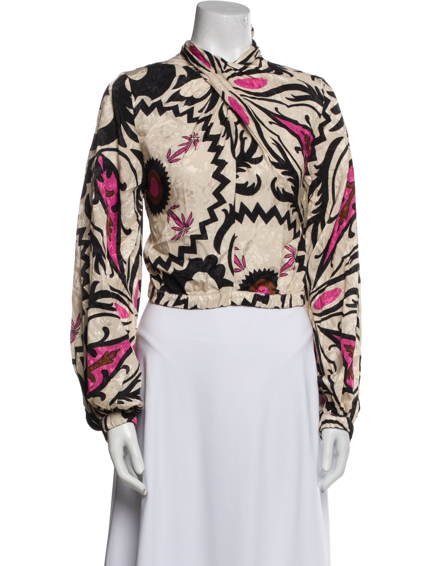 Johanna Ortiz Floral Print Mock Neck Sweatshirt