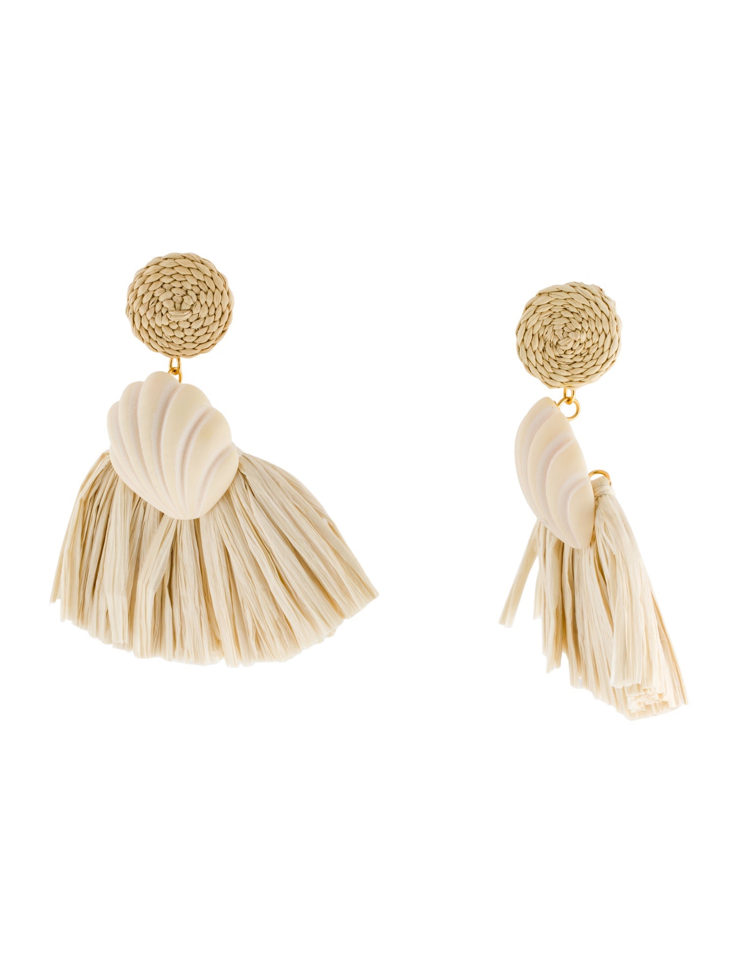 Johanna Ortiz Iraca Palm Moon Shell Earrings