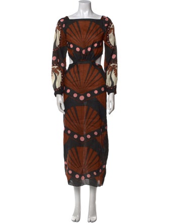 Johanna Ortiz Printed Long Dress