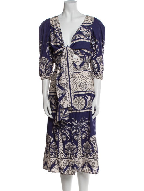 Johanna Ortiz Printed Midi Length Dress