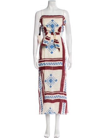 Johanna Ortiz Linen Midi Length Dress