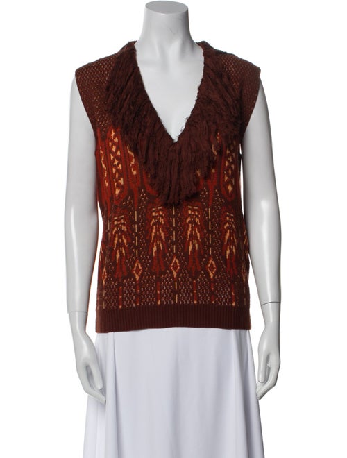 Johanna Ortiz Printed V-Neck Top