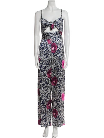 Johanna Ortiz Floral Print Square Neckline Jumpsuit
