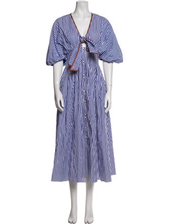 Johanna Ortiz Striped Long Dress