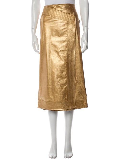 Johanna Ortiz Leather Midi Length Skirt
