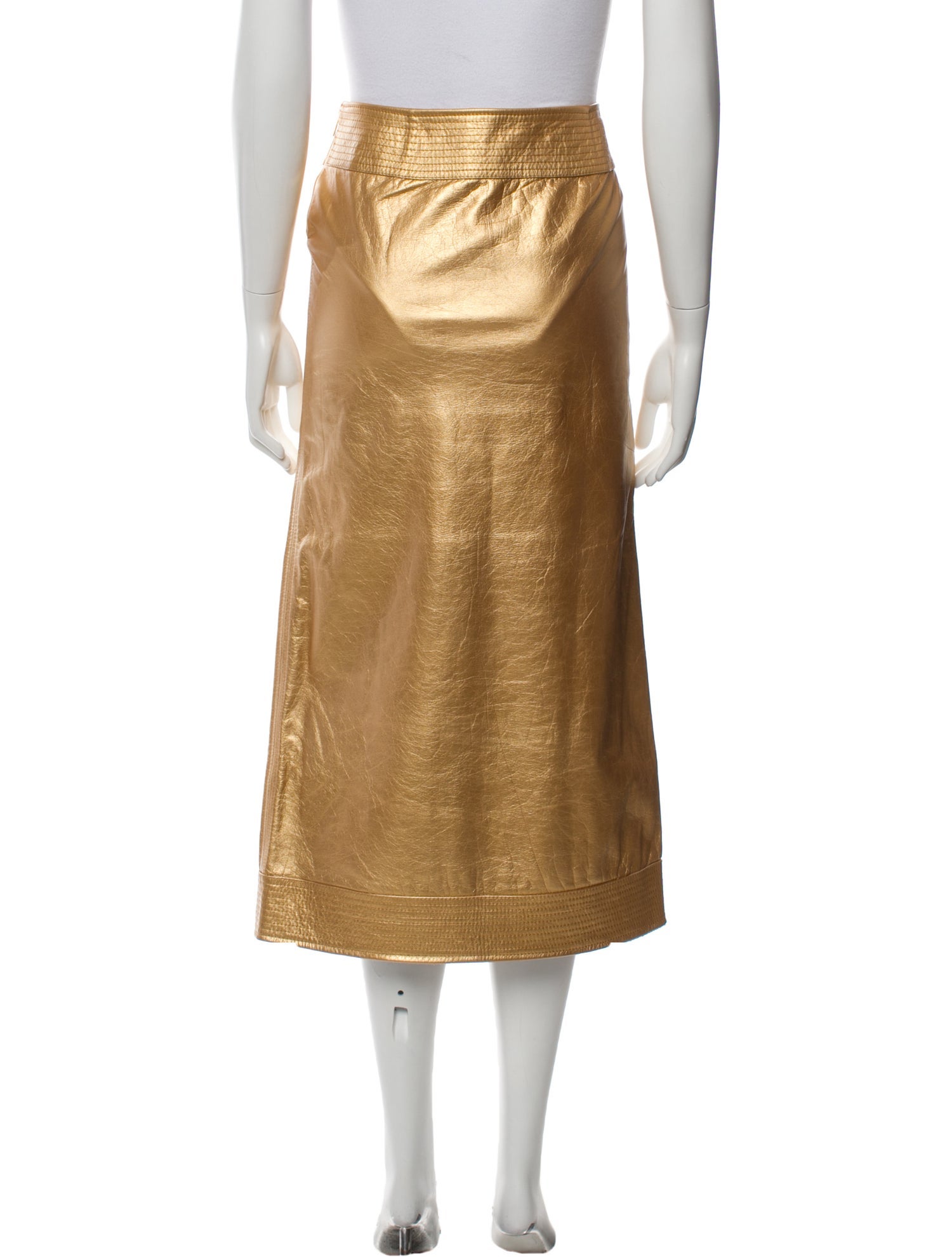 Johanna Ortiz Leather Midi Length Skirt