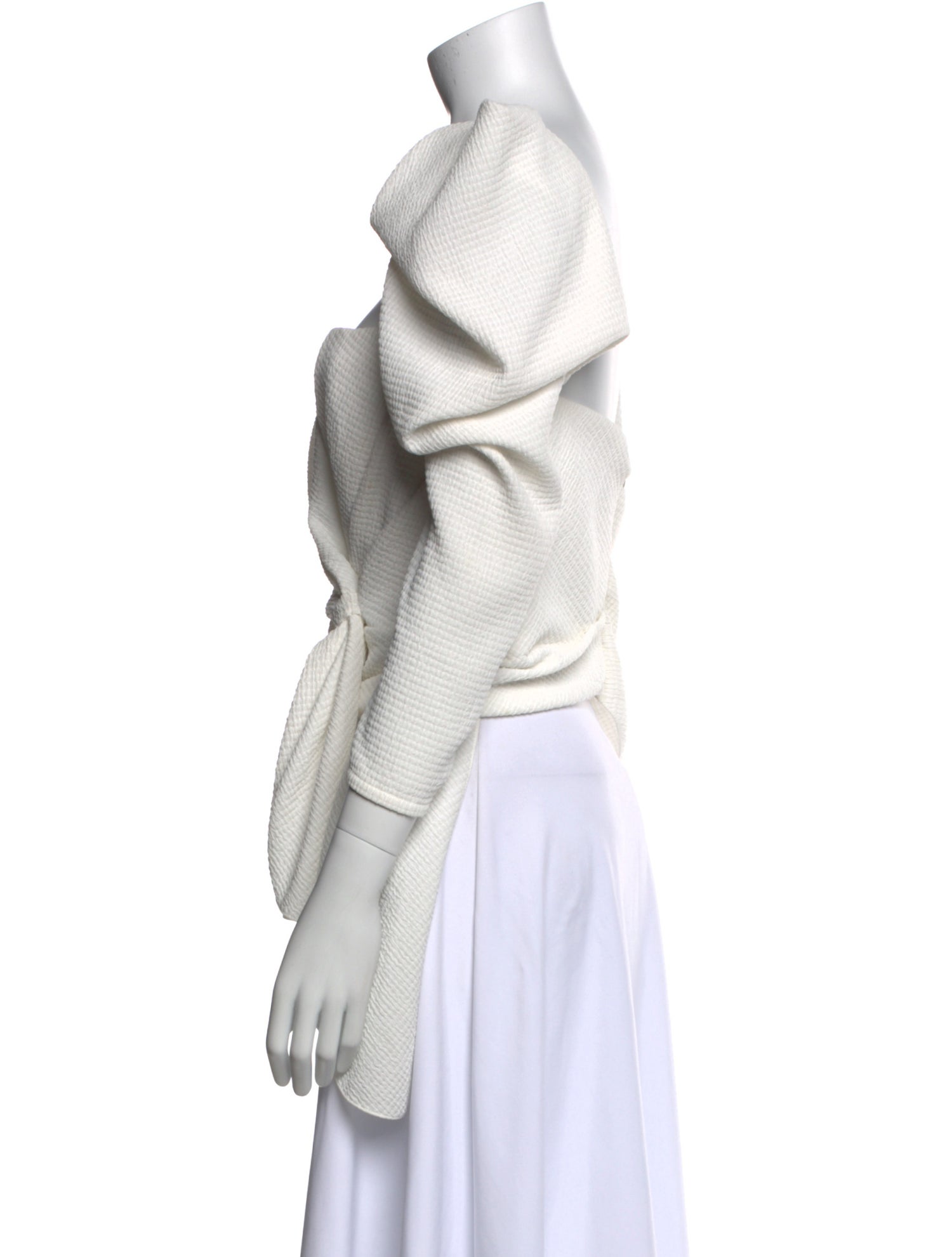 Johanna Ortiz Square Neckline Long Sleeve Crop Top