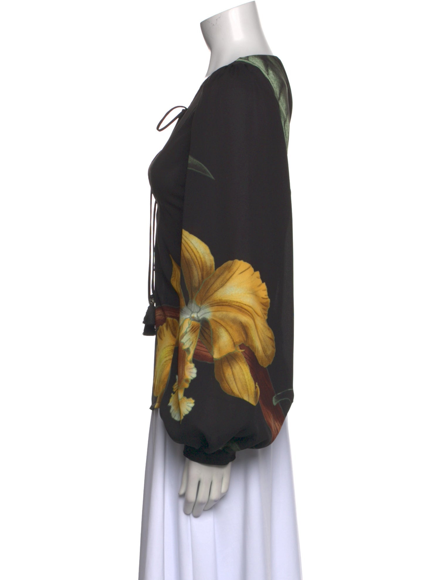 Johanna Ortiz Printed V-Neck Blouse