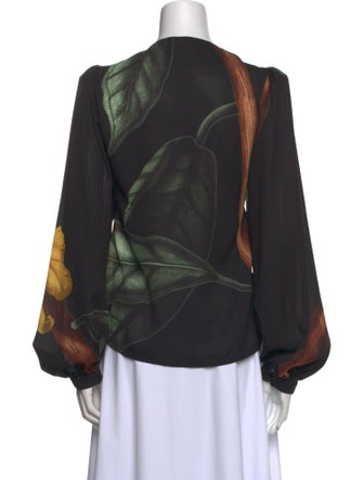 Johanna Ortiz Printed V-Neck Blouse