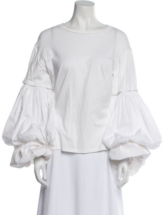 Johanna Ortiz Bateau Neckline Three-Quarter Sleeve Blouse
