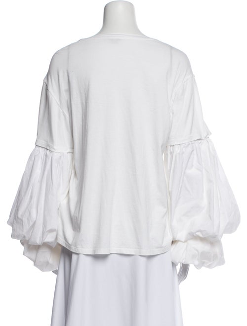 Johanna Ortiz Bateau Neckline Three-Quarter Sleeve Blouse