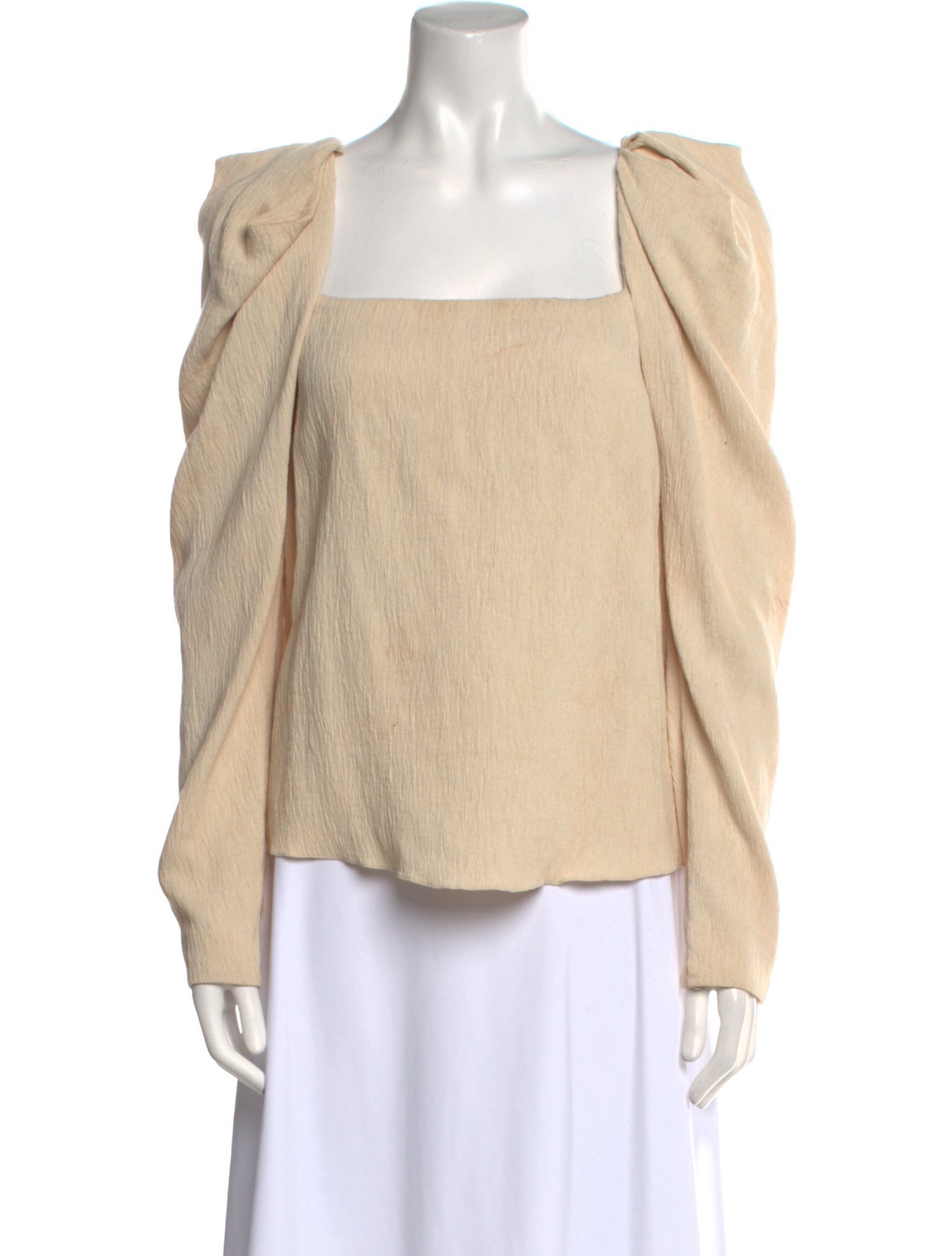 Johanna Ortiz Square Neckline Long Sleeve Blouse