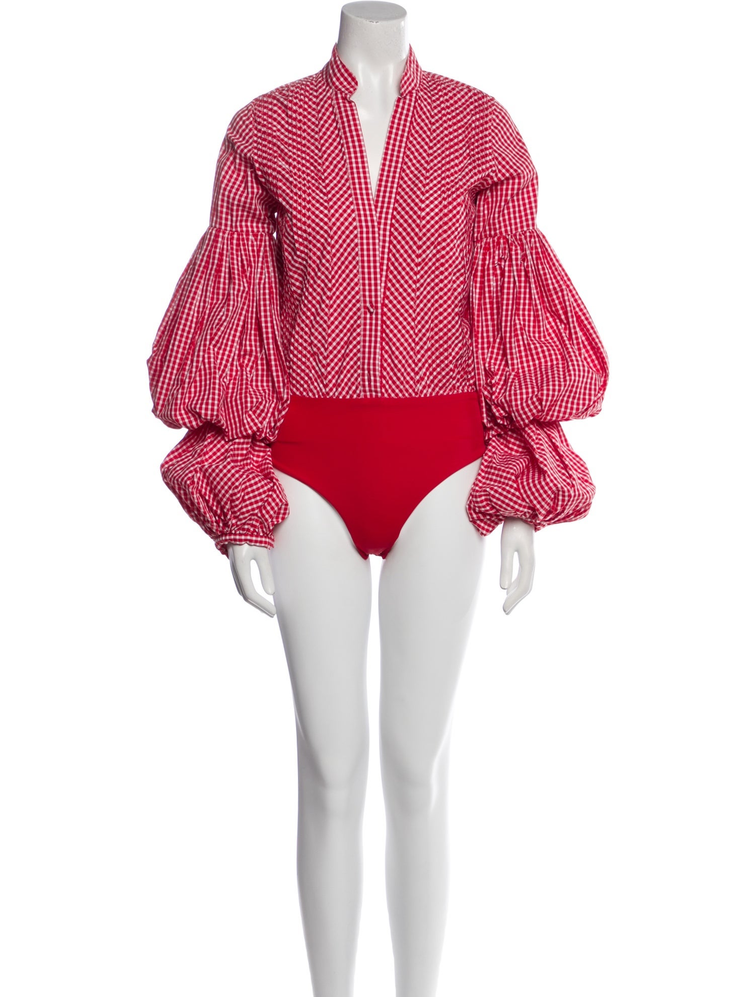 Johanna Ortiz Polka Dot Print V-Neck Bodysuit