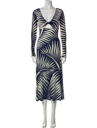 Johanna Ortiz Striped Midi Length Dress