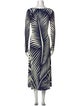 Johanna Ortiz Striped Midi Length Dress