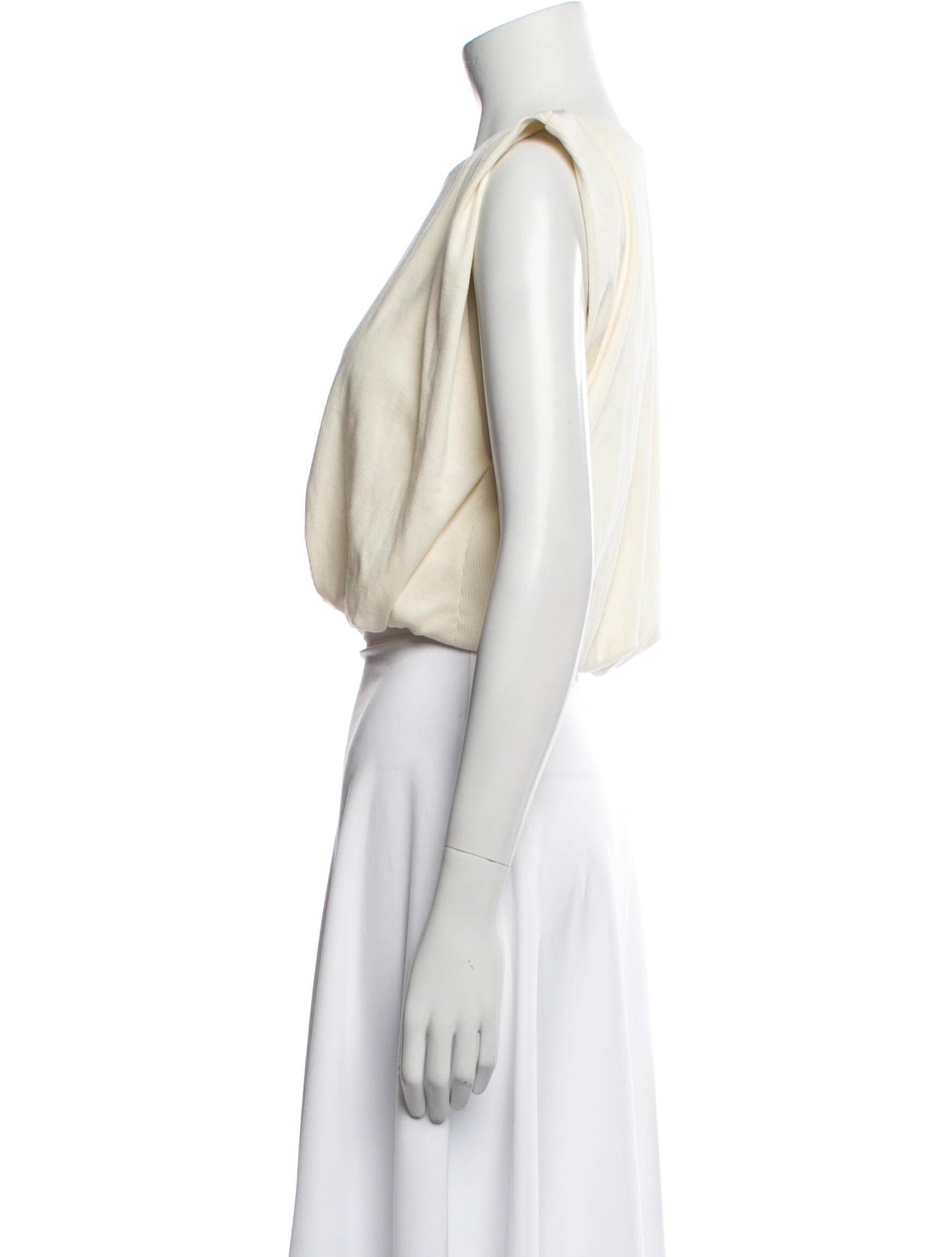 Johanna Ortiz Bateau Neckline Sleeveless Crop Top