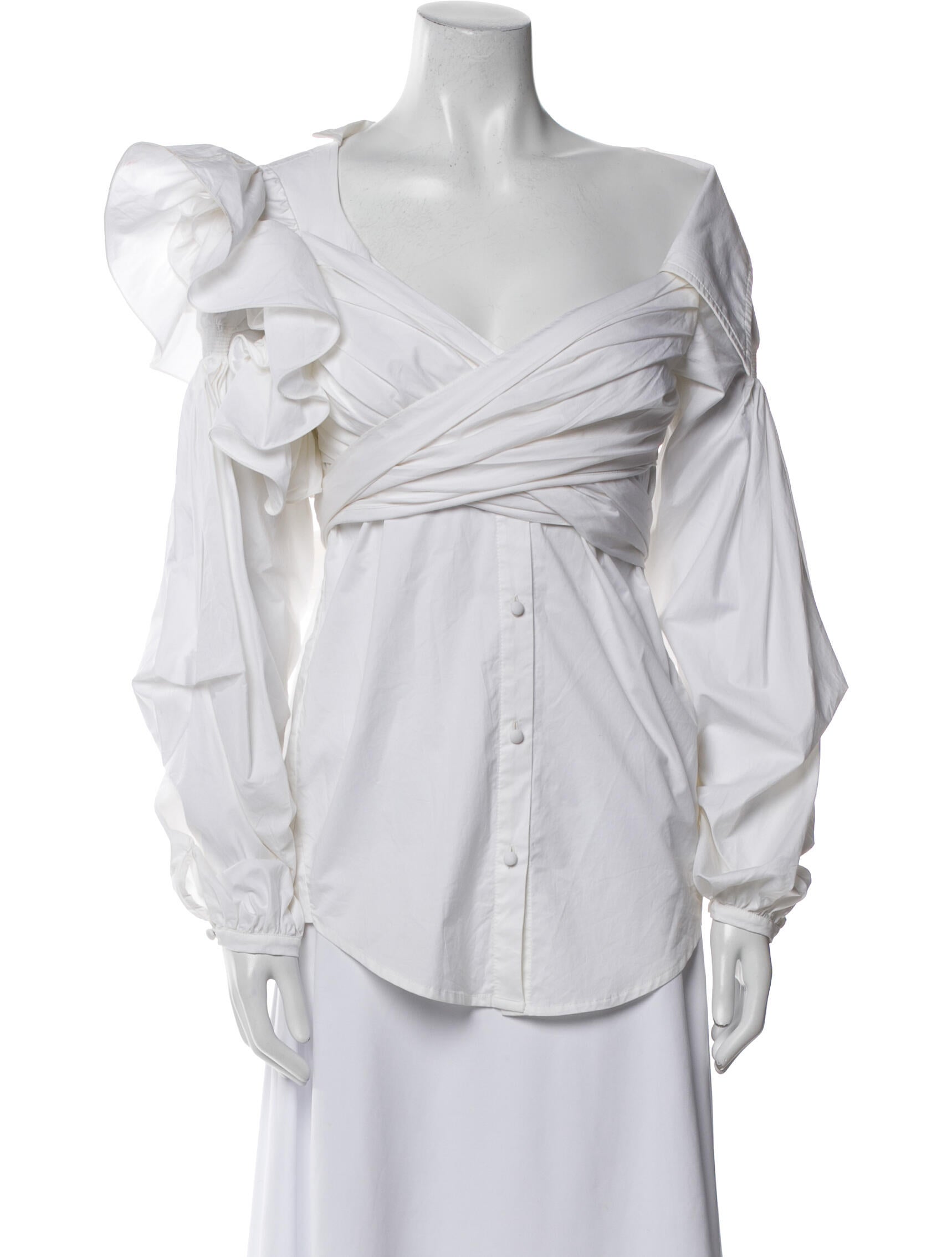 Johanna Ortiz Asymmetrical Long Sleeve Blouse