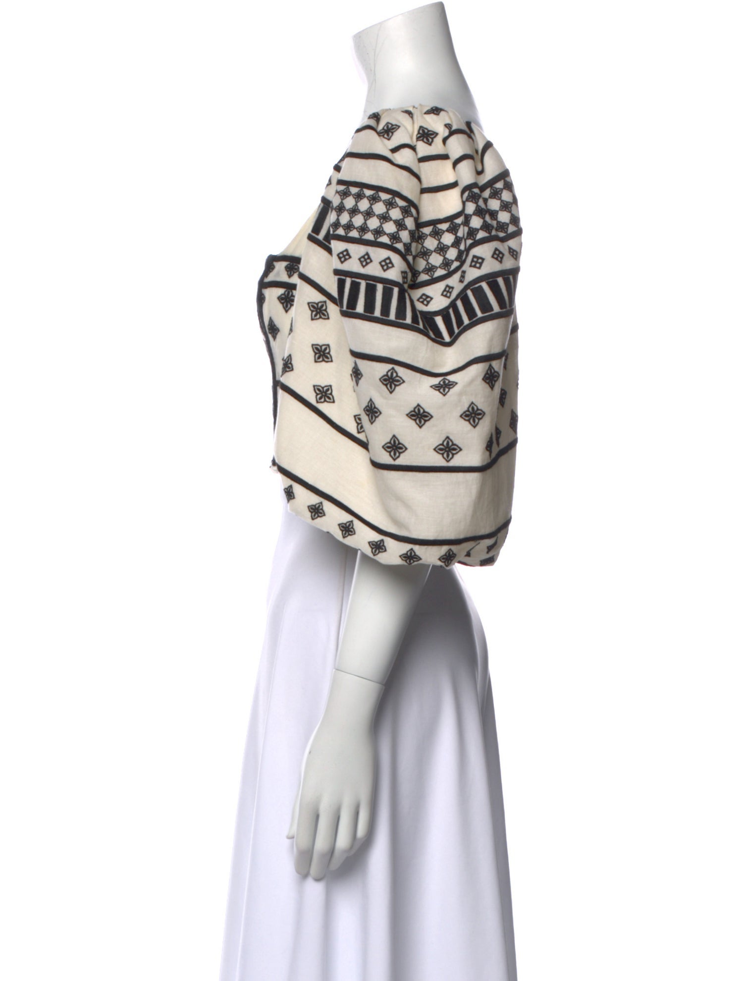 Johanna Ortiz Printed Square Neckline Crop Top