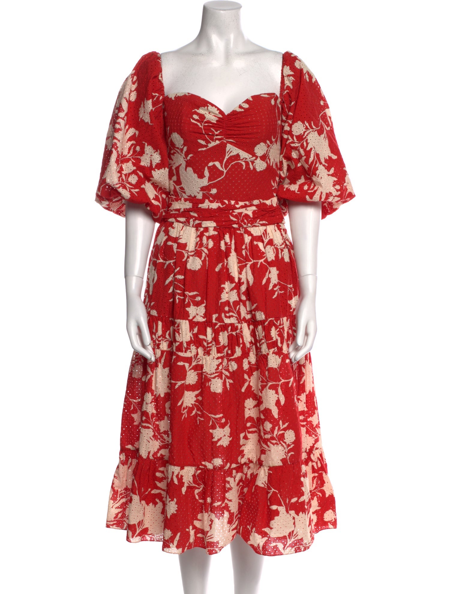 Johanna Ortiz Floral Print Midi Length Dress