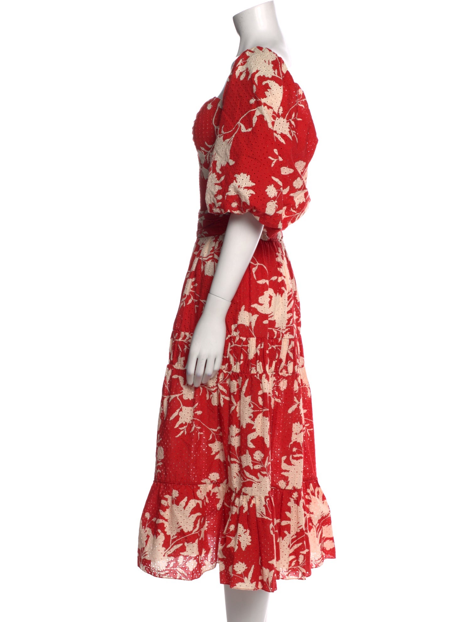 Johanna Ortiz Floral Print Midi Length Dress