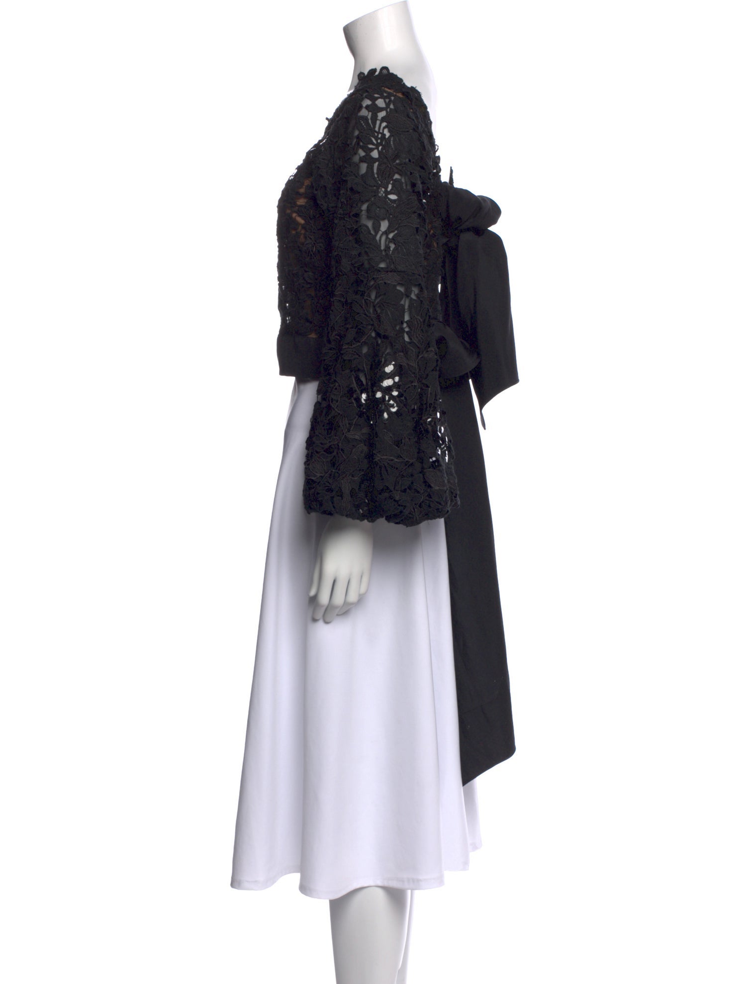 Johanna Ortiz Lace Pattern Bateau Neckline Crop Top