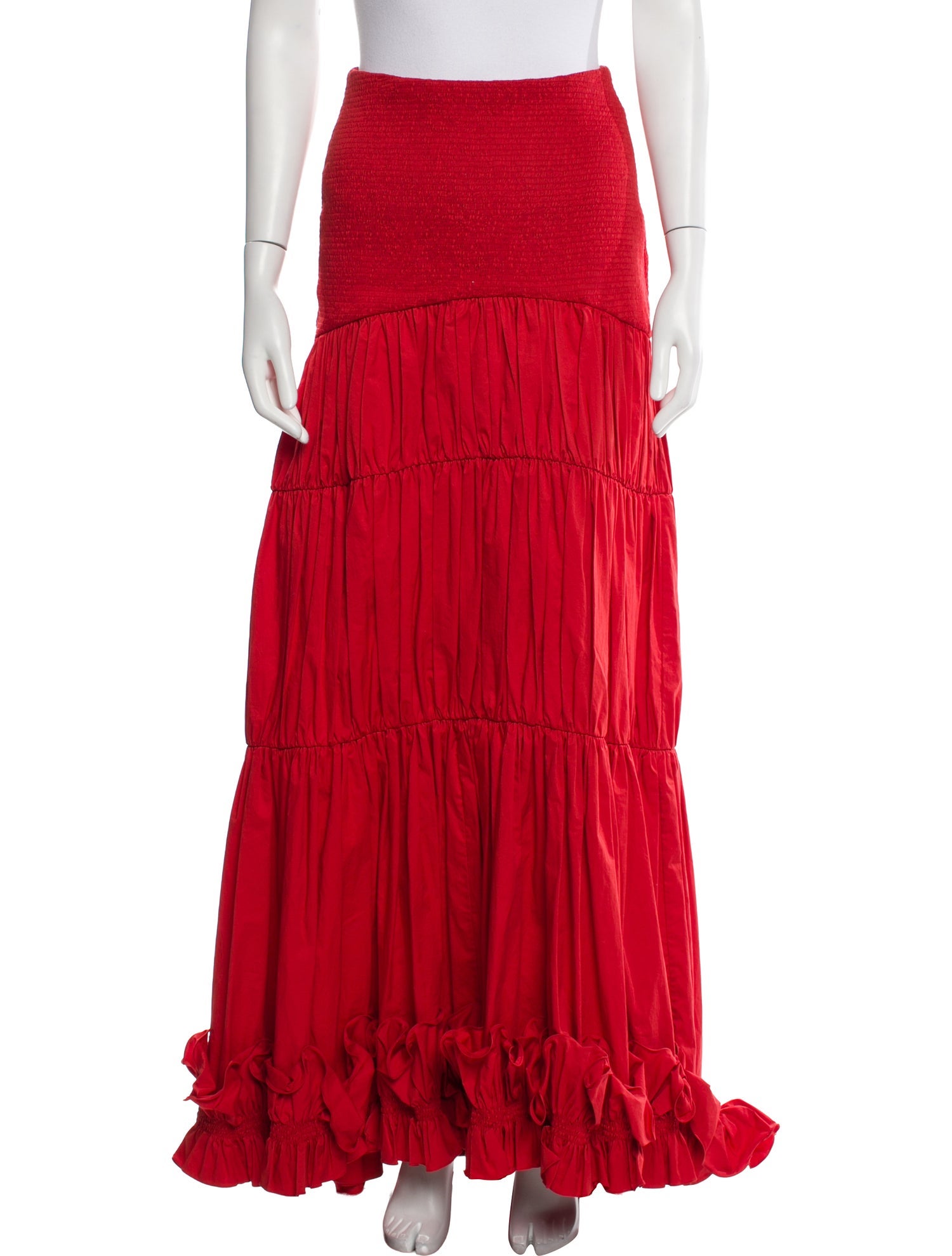 Johanna Ortiz Ruffle Embellishment Long Skirt