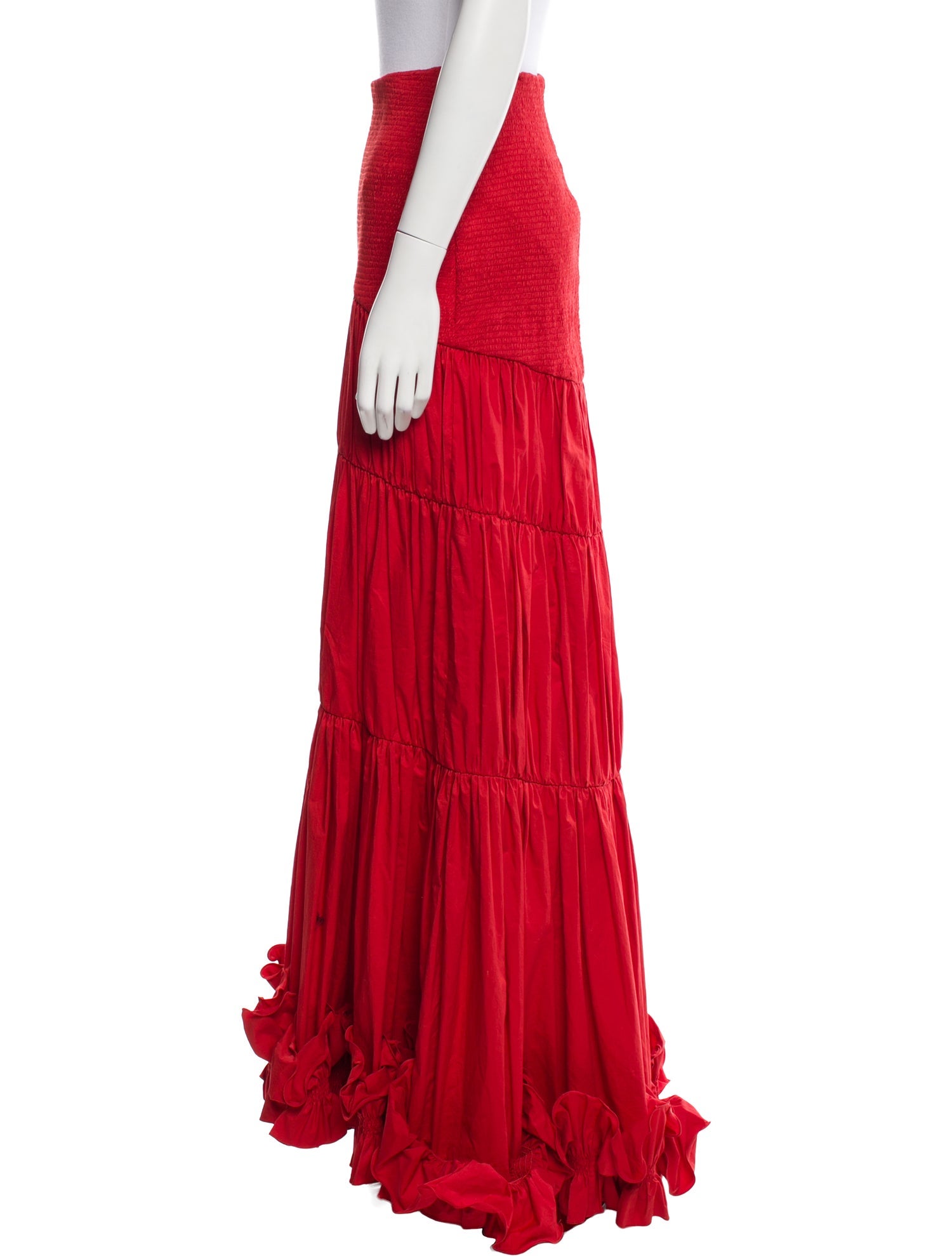 Johanna Ortiz Ruffle Embellishment Long Skirt