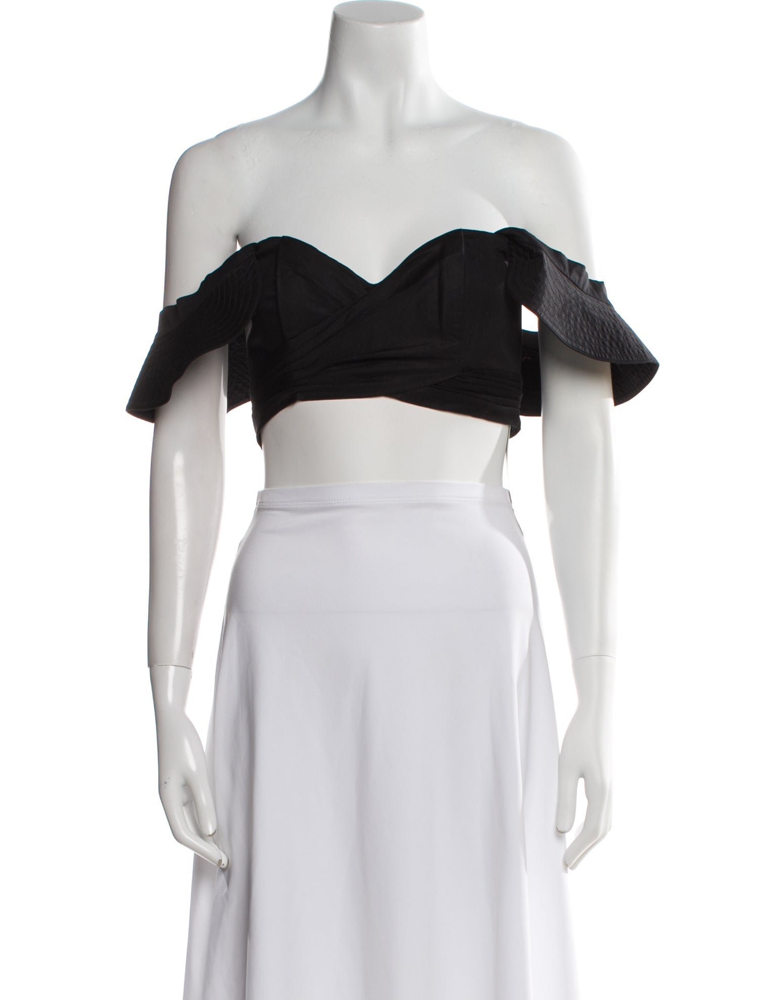 Johanna Ortiz Strapless Short Sleeve Crop Top