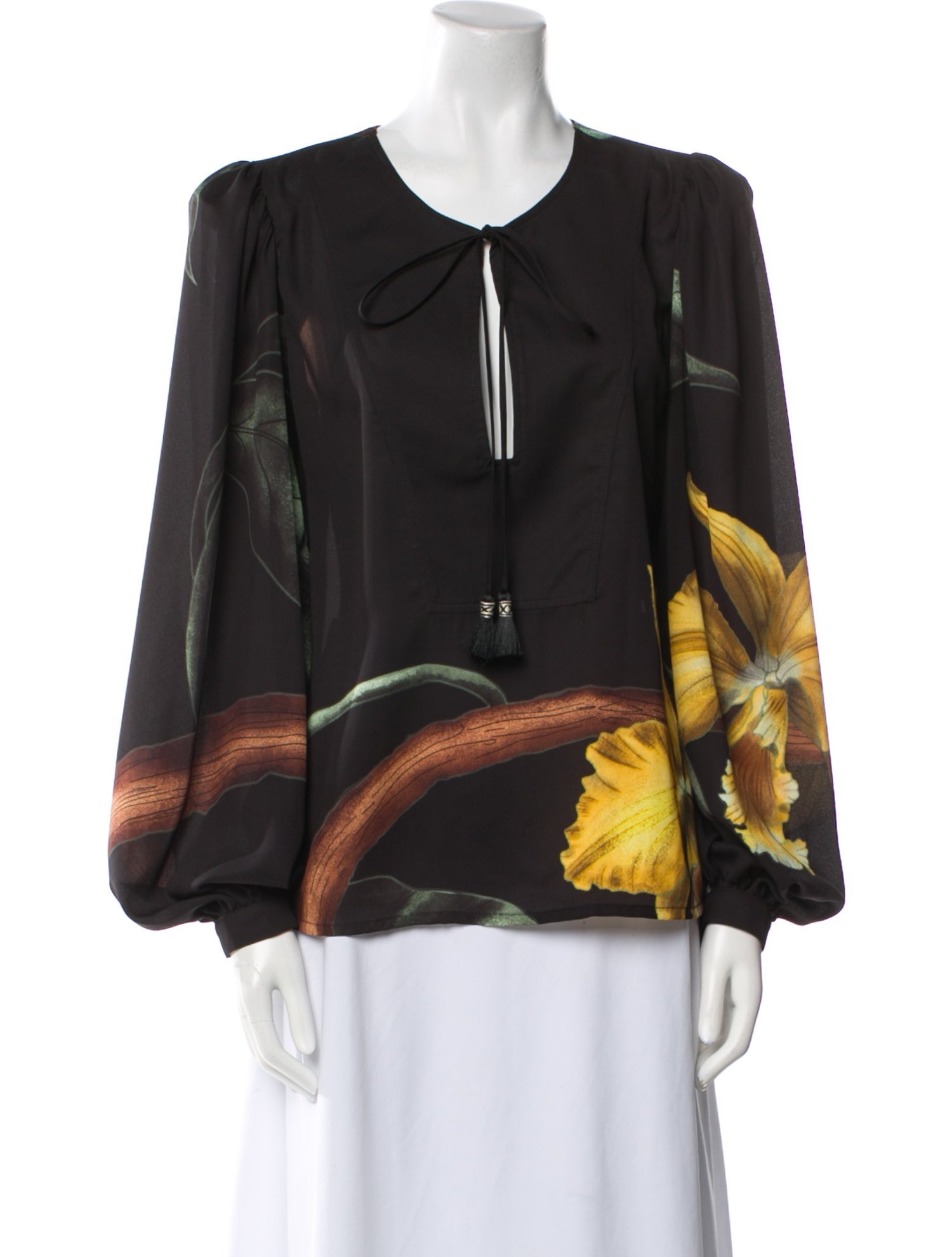 Johanna Ortiz Printed V-Neck Blouse