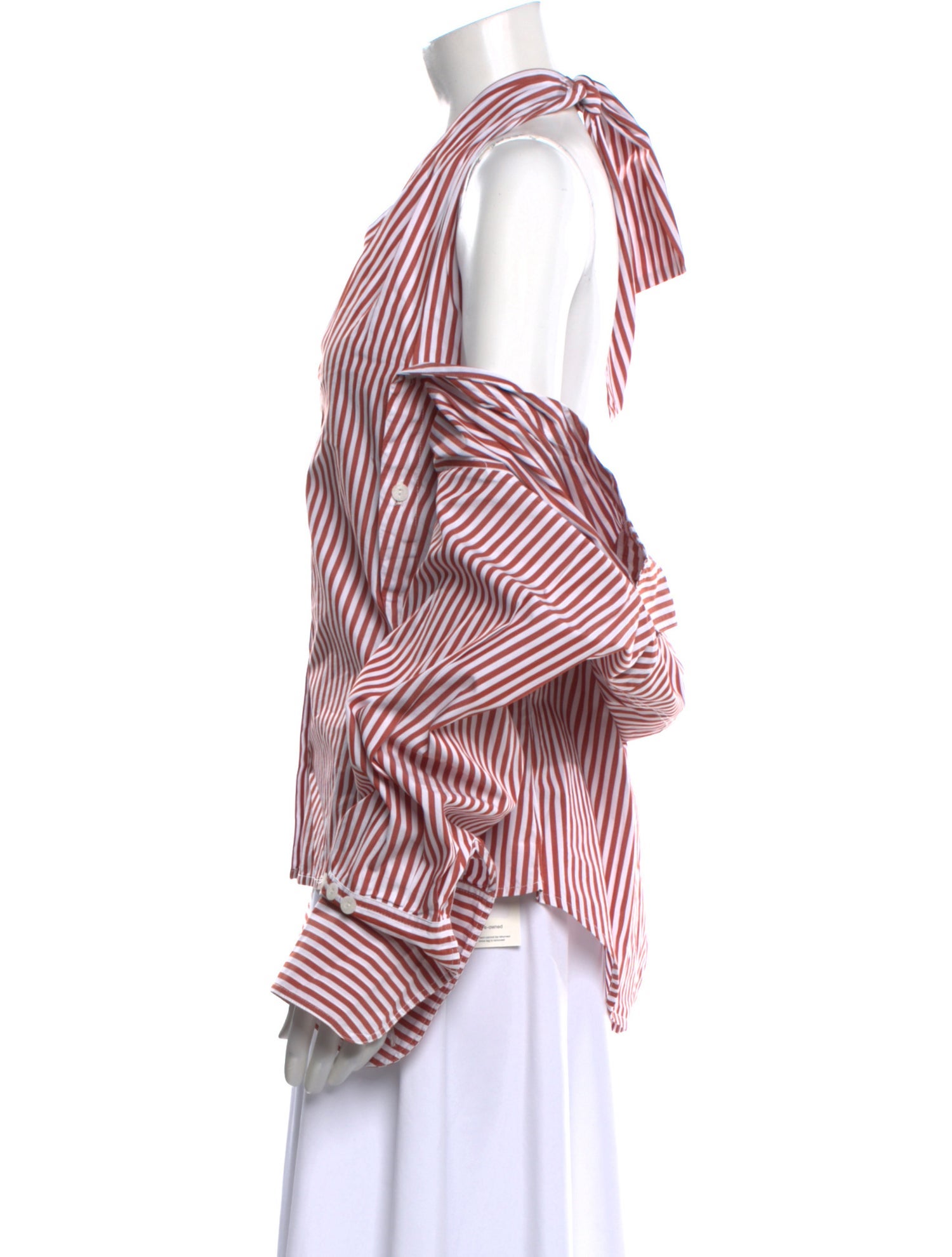 Johanna Ortiz Striped V-Neck Blouse
