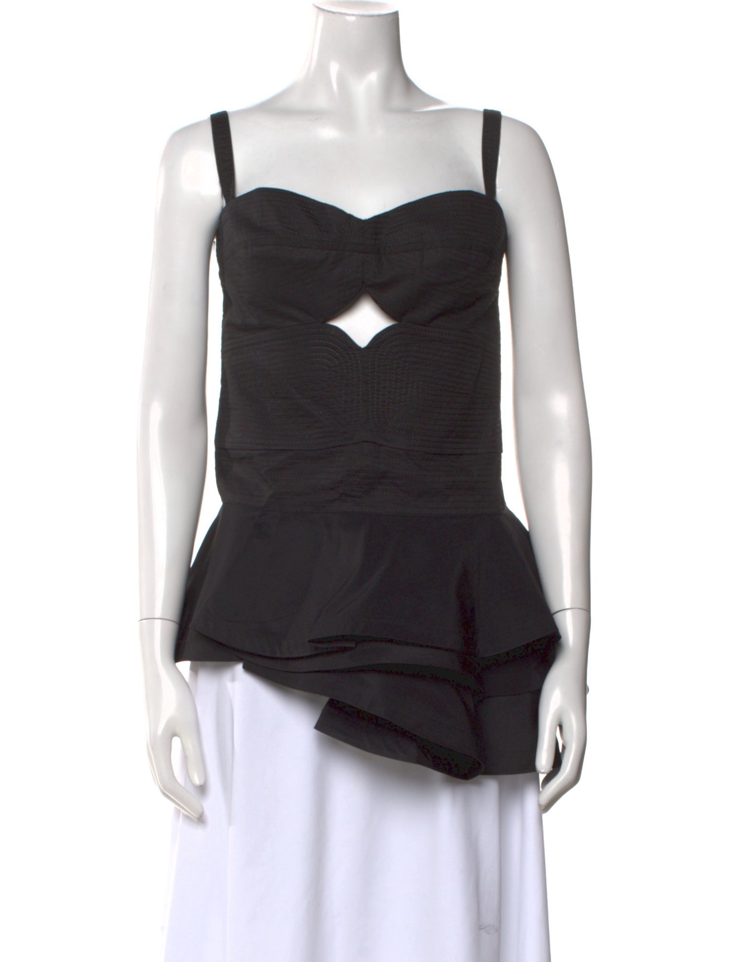 Johanna Ortiz Square Neckline Sleeveless Top