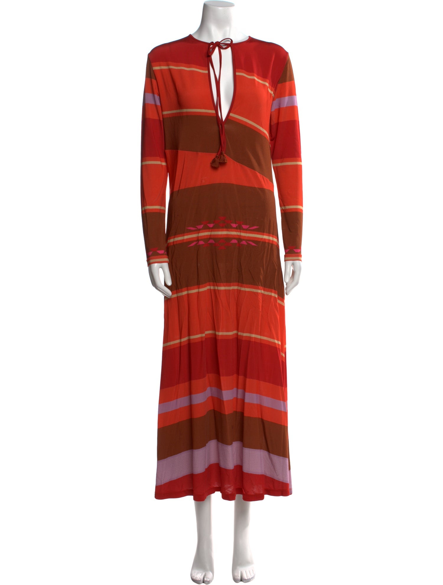 Johanna Ortiz Striped Long Dress
