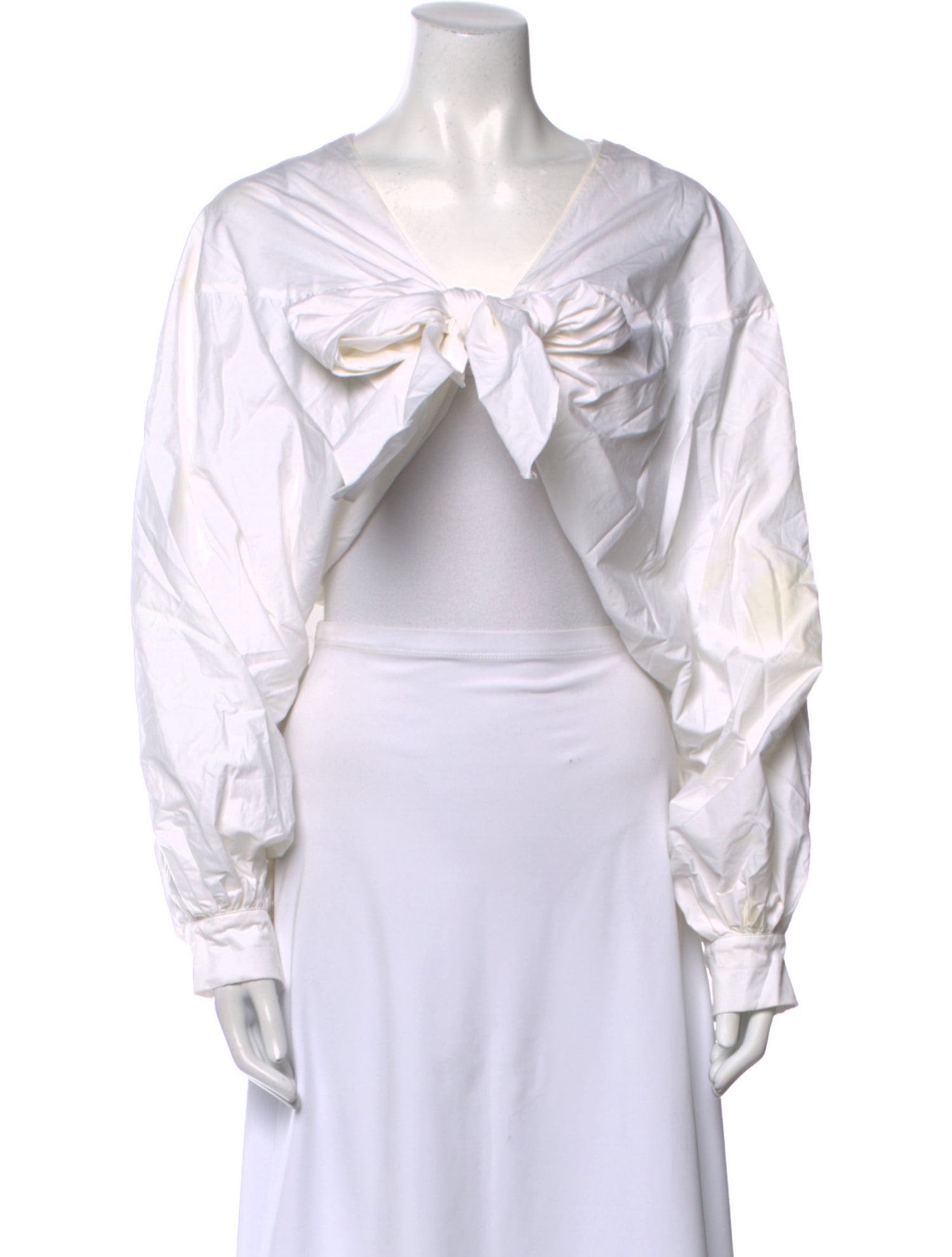 Johanna Ortiz V-Neck Long Sleeve Crop Top