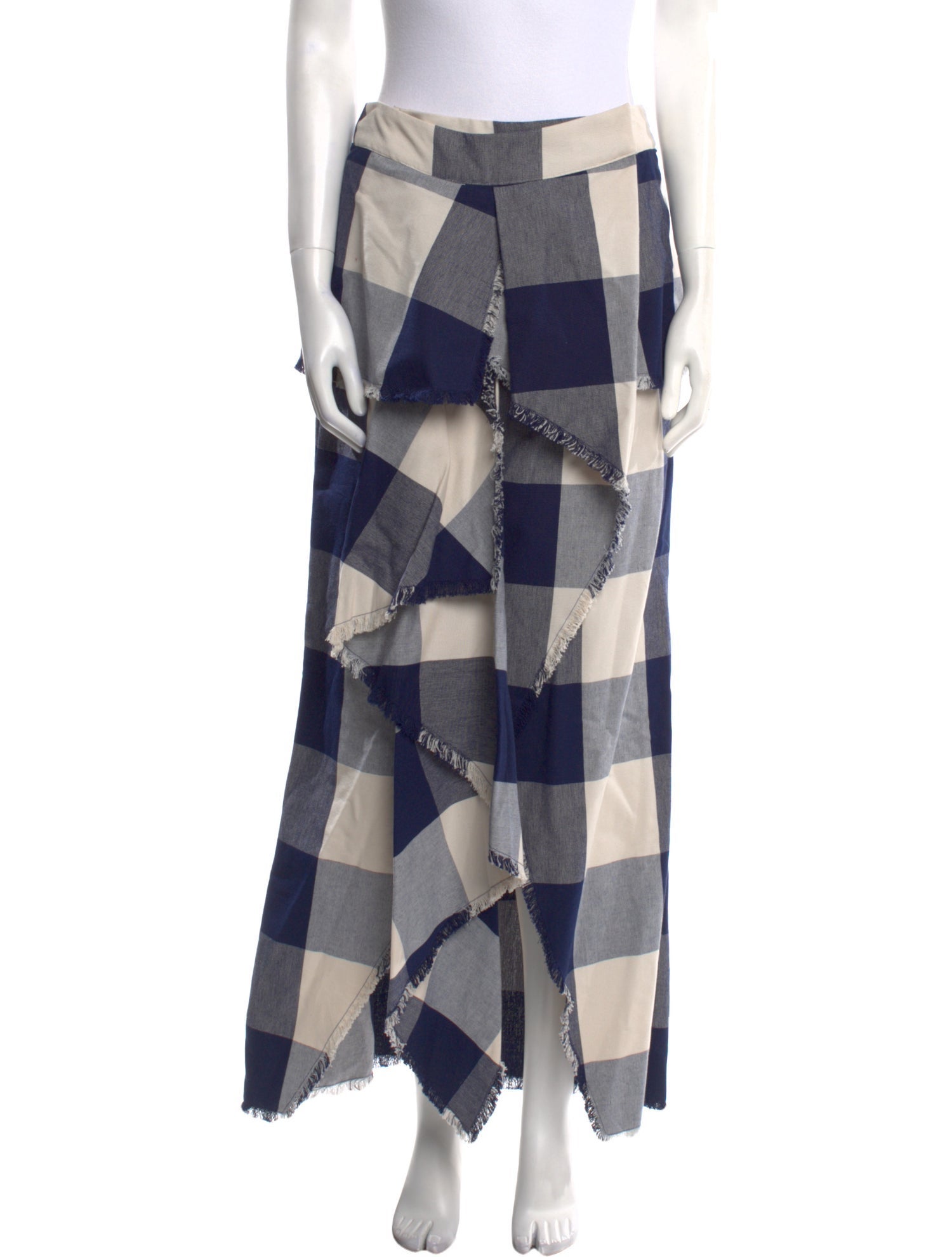 Johanna Ortiz Plaid Print Long Skirt w/ Tags