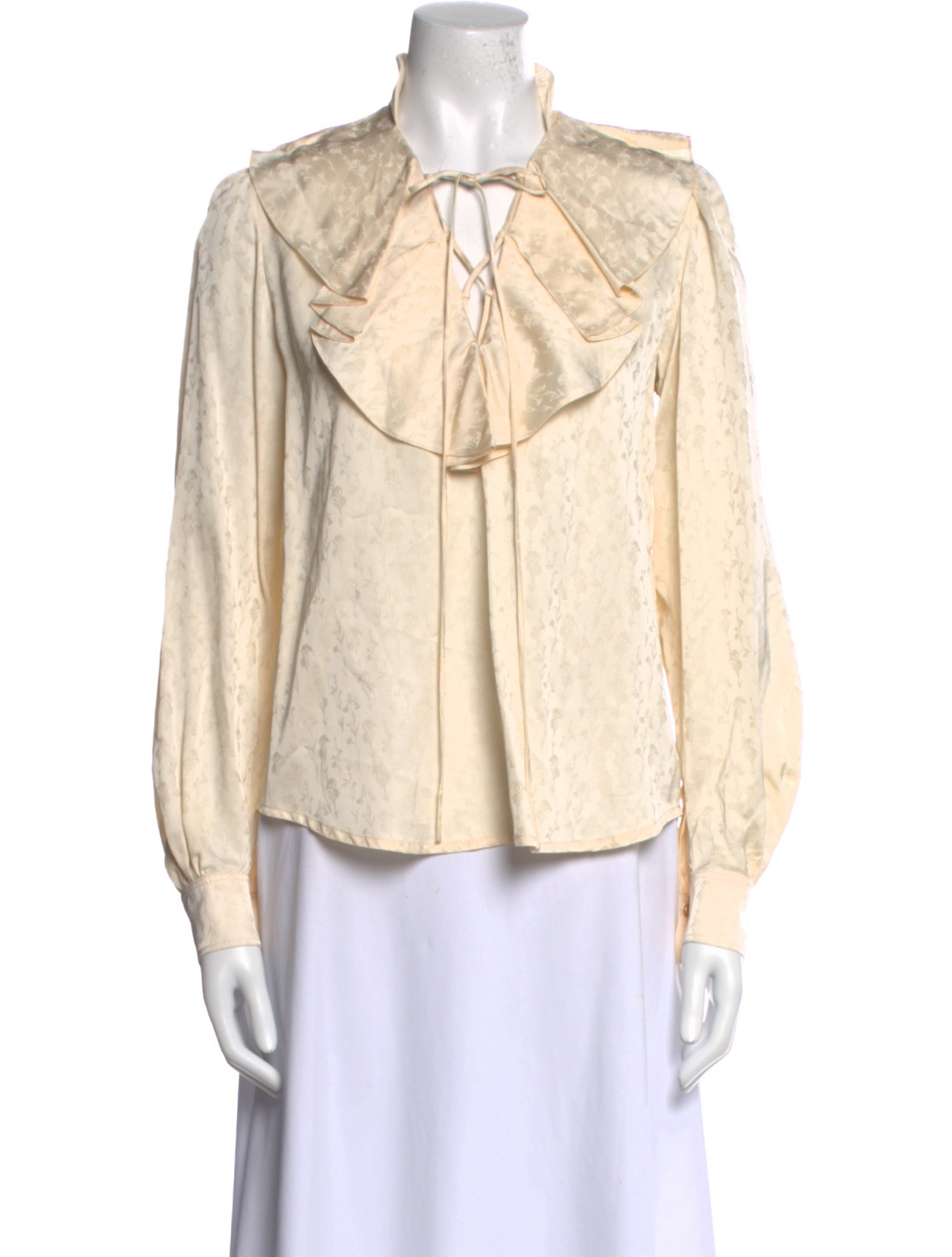 Johanna Ortiz Tie Neck Long Sleeve Blouse