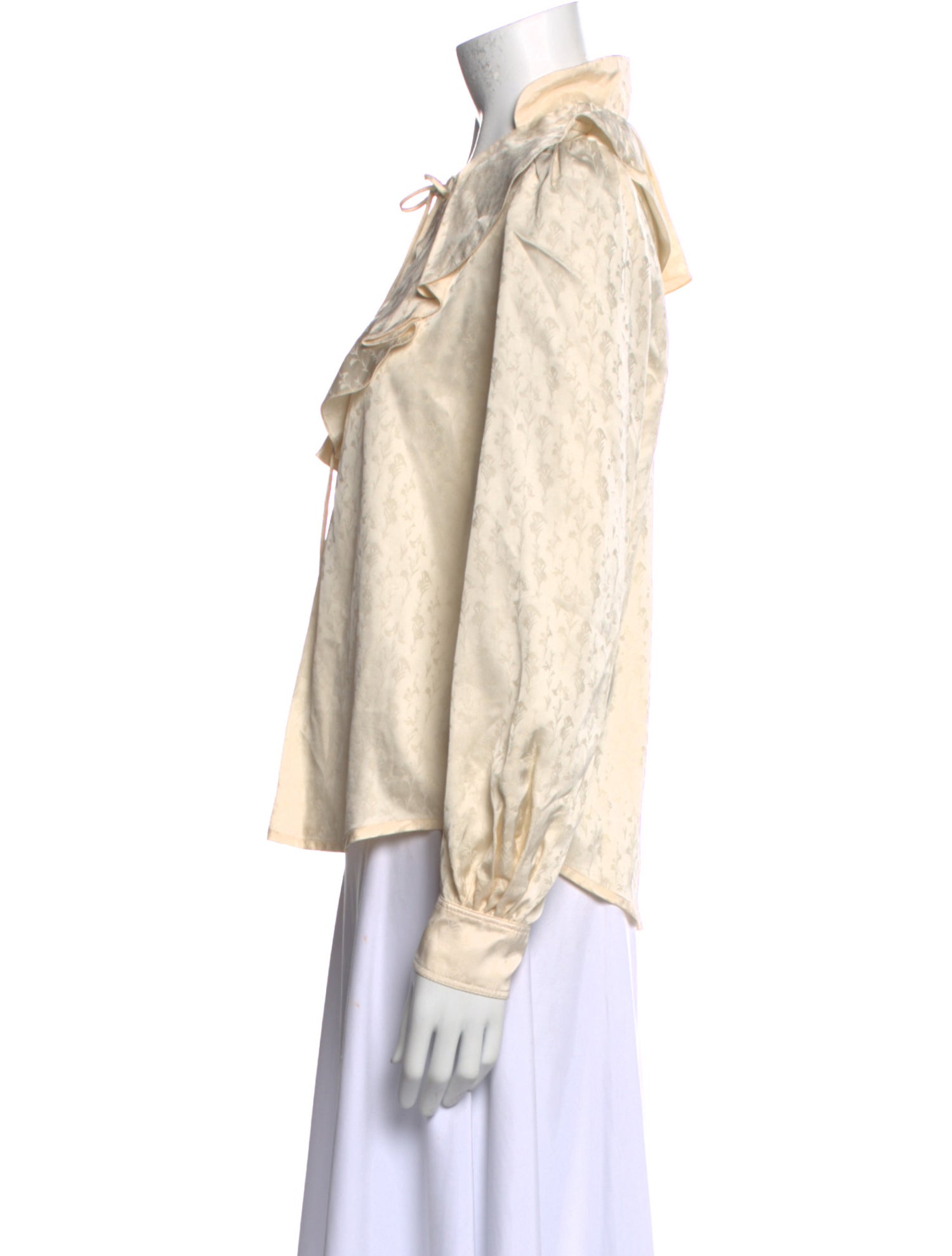 Johanna Ortiz Tie Neck Long Sleeve Blouse