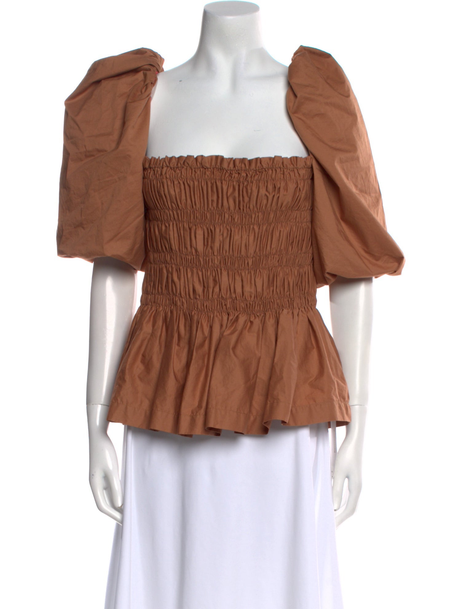 Johanna Ortiz Square Neckline Three-Quarter Sleeve Blouse