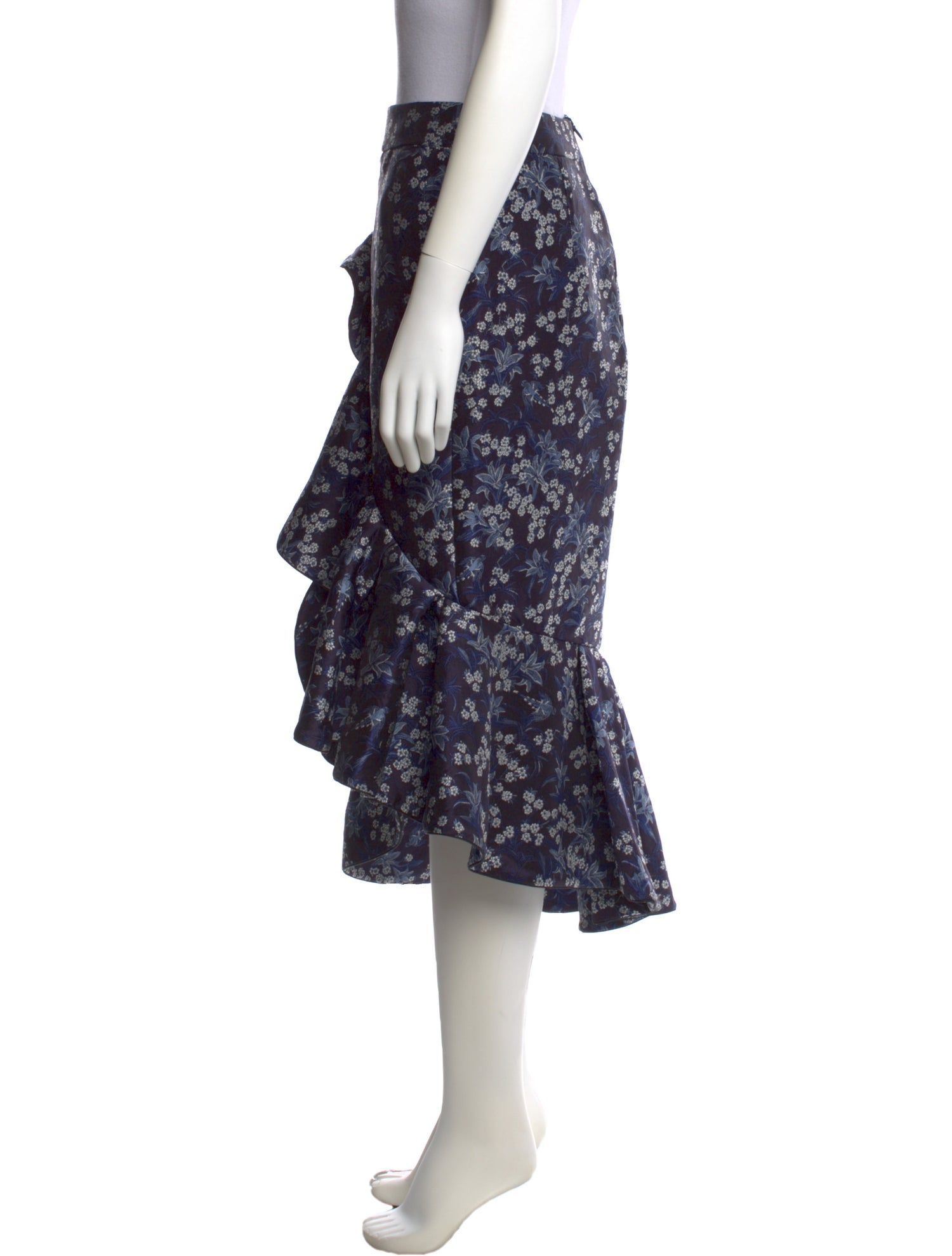 Johanna Ortiz Floral Print Knee-Length Skirt