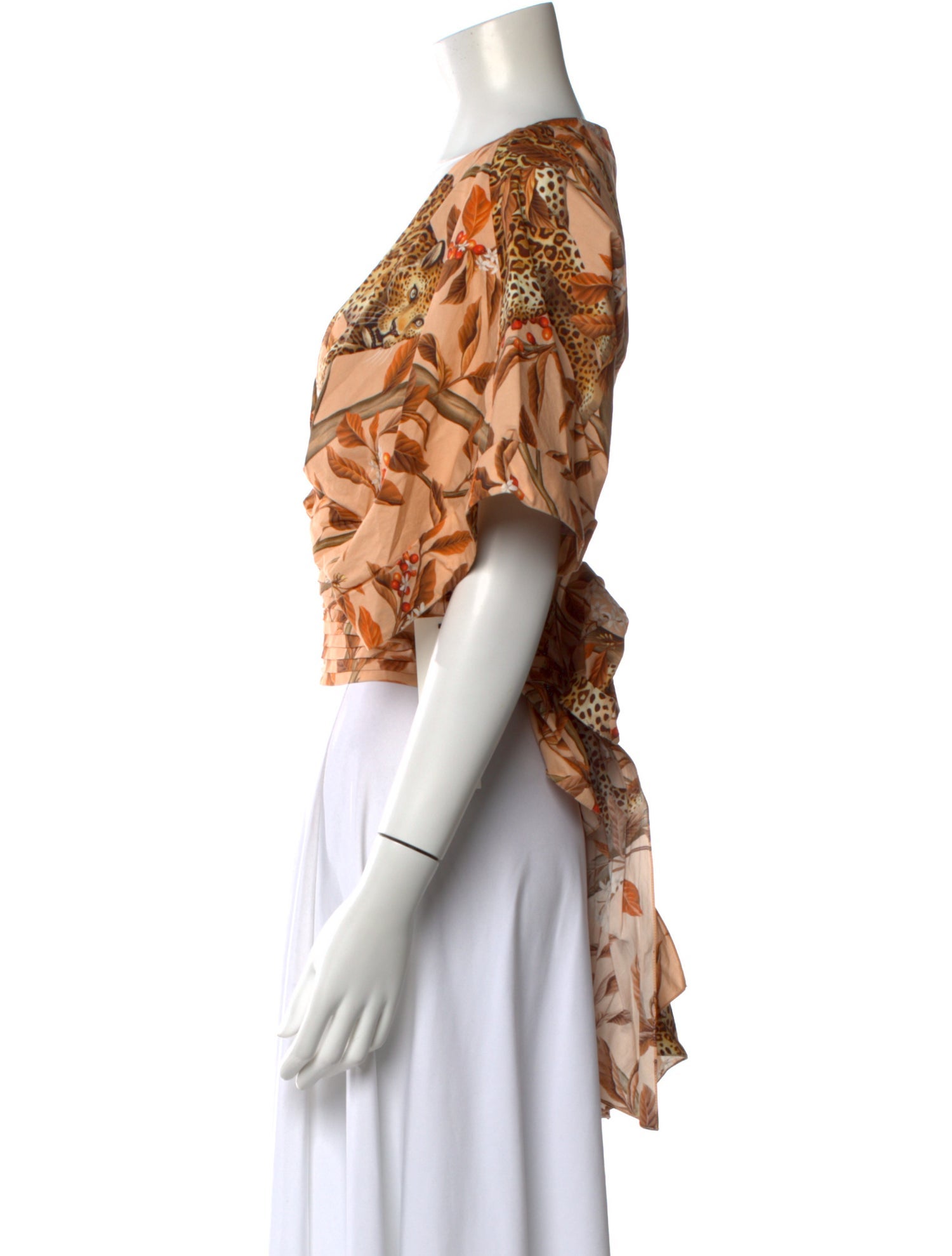 Johanna Ortiz Animal Print V-Neck Blouse