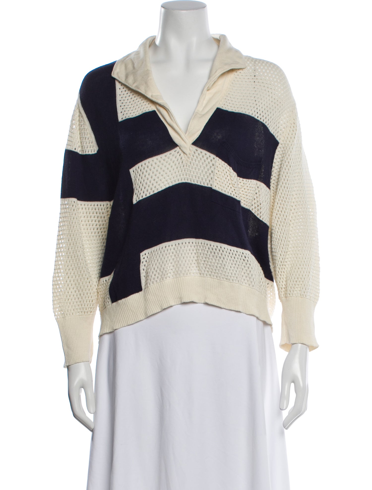 Johanna Ortiz Striped V-Neck Sweater