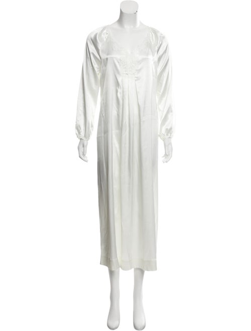 Oscar de la Renta Long Sleeve Maxi Dress White