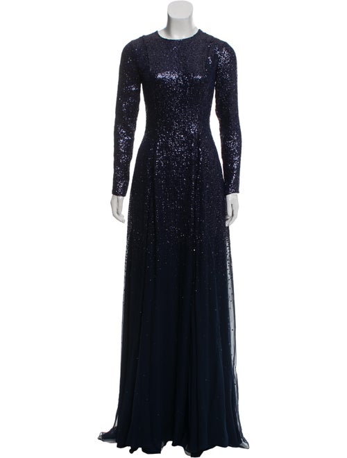 Oscar de la Renta Silk Maxi Dress w/ Tags Blue