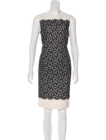 Oscar de la Renta Dresses Lace Knee-Length Dress US 10 | L