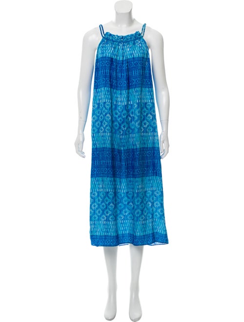 Oscar de la Renta Sleeveless Maxi Dress Blue